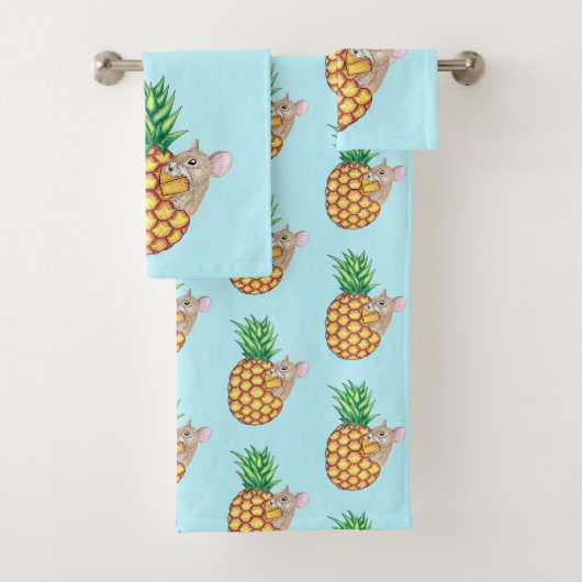 Pineapple Pika neemt een Chomp Aqua Bad Handdoek (Insitu)
