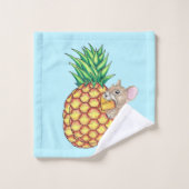 Pineapple Pika neemt een Chomp Aqua Bad Handdoek (Wasdoekje)