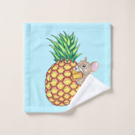 Pineapple Pika neemt een Chomp Aqua Bad Handdoek (Wasdoekje)