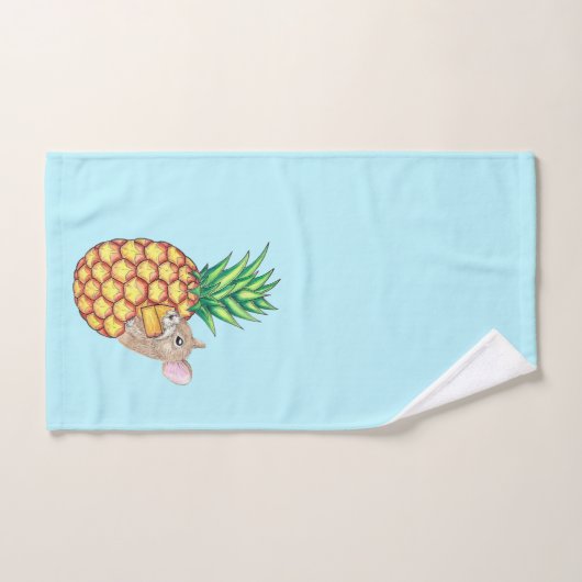 Pineapple Pika neemt een Chomp Aqua Bad Handdoek (Handdoek)