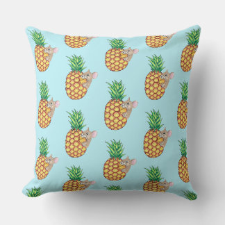 Pineapple Pika neemt een Chomp Aqua Kussen