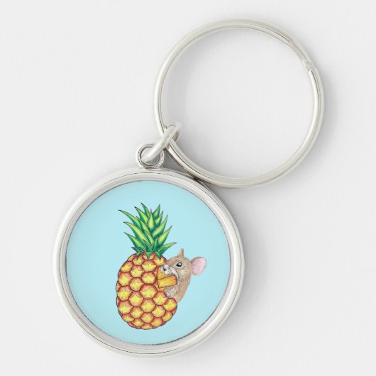 Pineapple Pika neemt een Chomp Aqua Sleutelhanger (Voorkant)