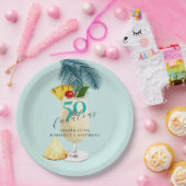 Pineapple Pina Colada Cocktail 50ste verjaardagsfe Papieren Bordje (Feest)