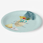 Pineapple Pina Colada Cocktail 50ste verjaardagsfe Papieren Bordje (Gekanteld)