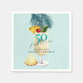 Pineapple Pina Colada Cocktail 50ste verjaardagsfe Servet (Voorkant)
