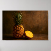 Pineapple & Pineapple Slice Rustic Grunge Photo Poster (Voorkant)