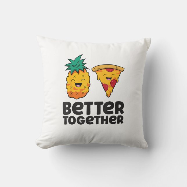 Pineapple Pizza Better Together Modern Graphic Des Kussen (Voorkant)