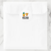 Pineapple Pizza Better Together Modern Graphic Des Ronde Sticker (Tas)