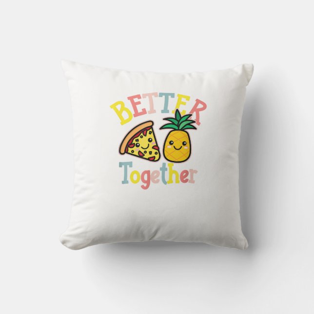 Pineapple Pizza Leuk Stel Kawai Kussen (Voorkant)