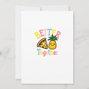 Pineapple Pizza Leuk Stel Kawaii Feestdagenkaart