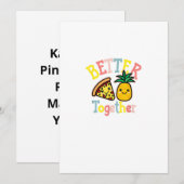 Pineapple Pizza Leuk Stel Kawaii Feestdagenkaart (Voorkant / Achterkant)