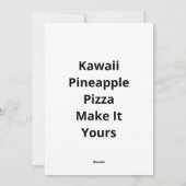 Pineapple Pizza Leuk Stel Kawaii Feestdagenkaart (Achterkant)