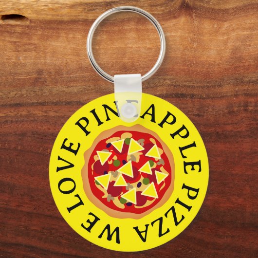 Pineapple Pizza liefhebber sleutelhanger cadeau (Achterkant)