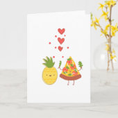 Pineapple Pizza Liefhebbers Kaart (Gele Bloem)