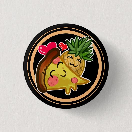 Pineapple Pizza Love Button (Voorkant)