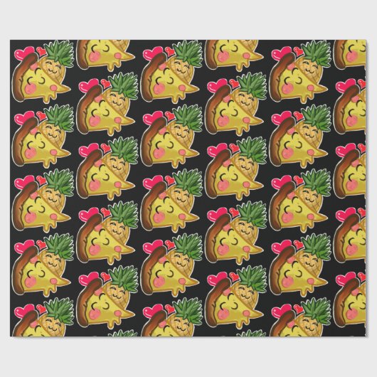 Pineapple Pizza Love Cadeaupapier (Vlak)
