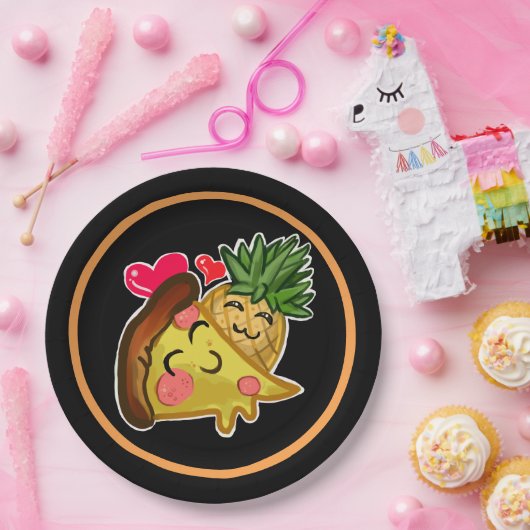 Pineapple Pizza Love Papieren Bordje (Feest)