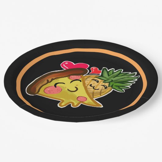 Pineapple Pizza Love Papieren Bordje (Gekanteld)