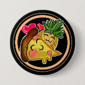 Pineapple Pizza Love Ronde Button 7,6 Cm (Voorkant)