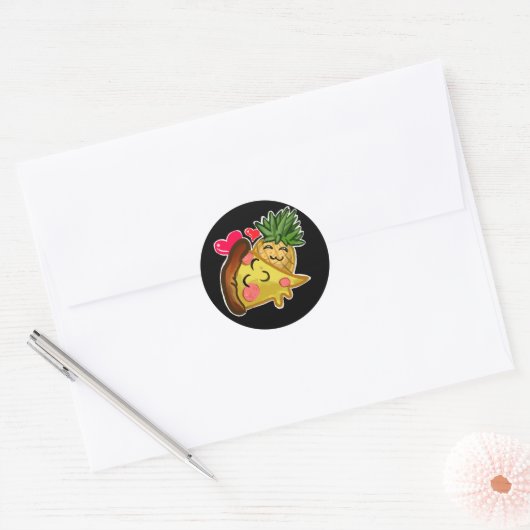 Pineapple Pizza Love Ronde Sticker (Envelop)