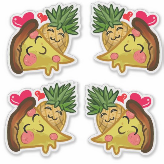 Pineapple Pizza Love Sticker (Voorkant)