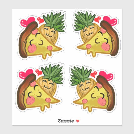 Pineapple Pizza Love Sticker (Vel)