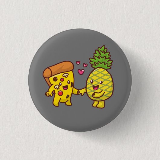Pineapple Pizza Pin Ronde Button 3,2 Cm (Voorkant)