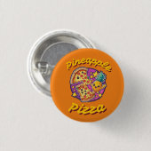 Pineapple Pizza Ronde Button 3,2 Cm (Voorkant /achterkant)