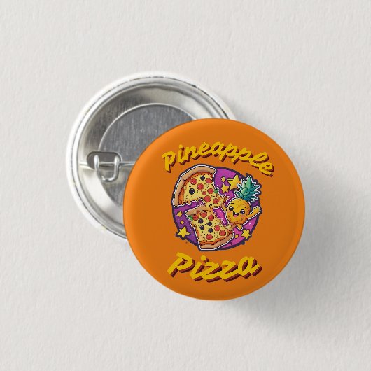 Pineapple Pizza Ronde Button 3,2 Cm (Voorkant /achterkant)