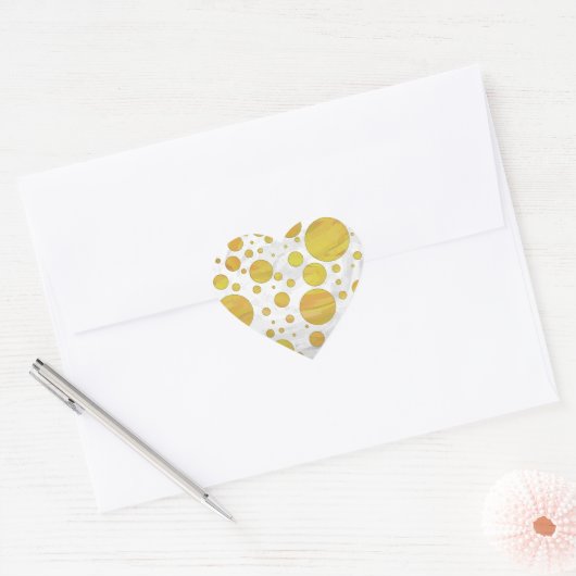 Pineapple Polka Dot Pattern Hart Sticker (Envelop)