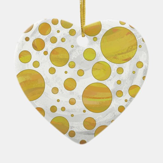 Pineapple Polka Dot Pattern Keramisch Ornament (Voorkant)