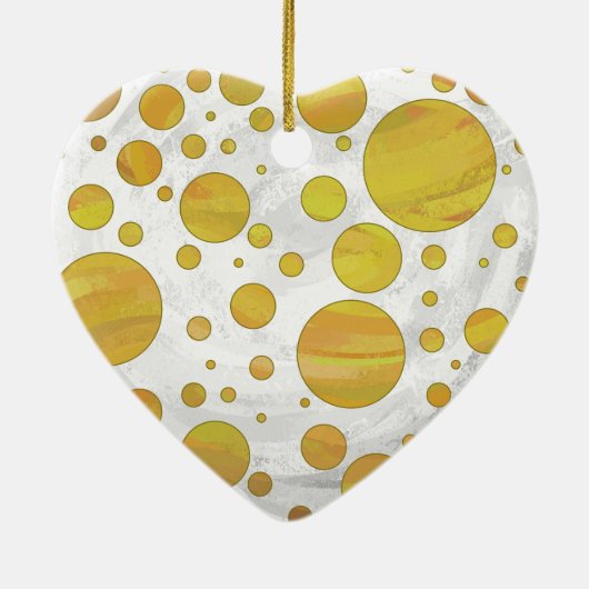 Pineapple Polka Dot Pattern Keramisch Ornament (Achterkant)