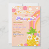 Pineapple Pool Party Luau Verjaardag Kaart (Voorkant)