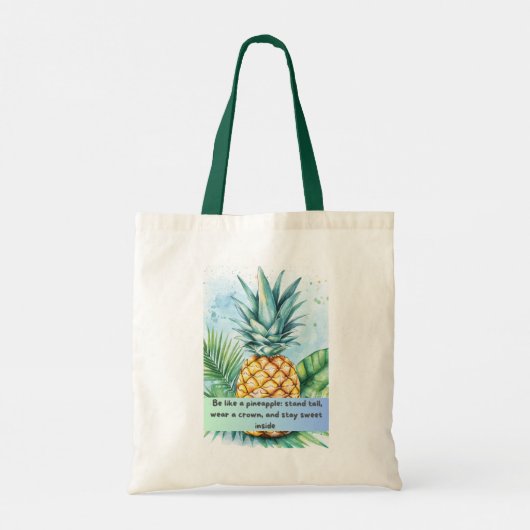 Pineapple Quote Canvas tas – Fris & Inspirerend (Achterkant)