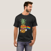 Pineapple Rainbow Flag Hawaiian Gay Pride LGBT T-shirt (Voorkant volledig)