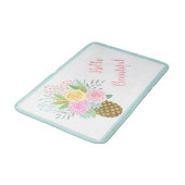 Pineapple Rose Bouquet Hallo Prazimetisch Roze Gee Badmat (Gekanteld)