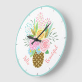 Pineapple Rose Bouquet Hallo Prazimetisch Roze Gee Grote Klok (Hoek)