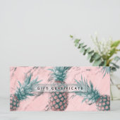 Pineapple Roze Marmer Swirl Chic Cadeaubon (Staand voorkant)