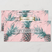 Pineapple Roze Marmer Swirl Chic Cadeaubon (Voorkant / Achterkant)