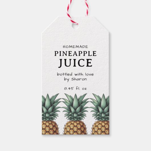 Pineapple Sappen Etiket Cadeaulabel (Voorkant)