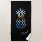 Pineapple Seaside Sunset Gepersonaliseerd Strandlaken (Voorkant)