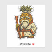 Pineapple Sensei — Funny Fruit Wise Master Vintage Sticker (Vel)