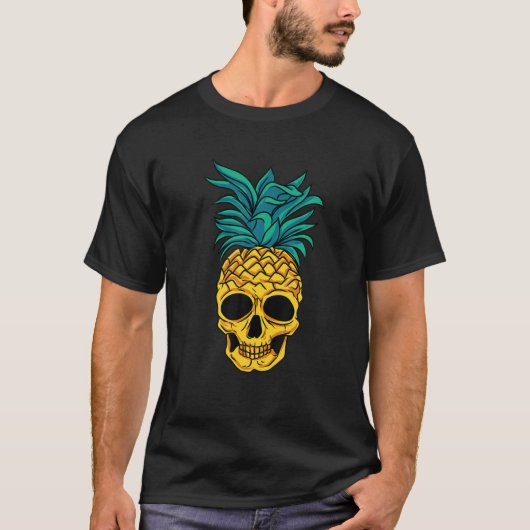Pineapple Skull Tropical Fruit Halloween Dark Nu G T-shirt (Voorkant)