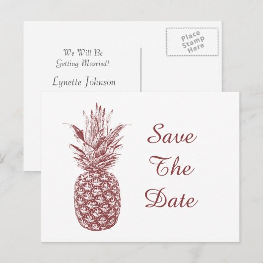 Pineapple Sla de datum Briefkaarten (Voorkant / Achterkant)
