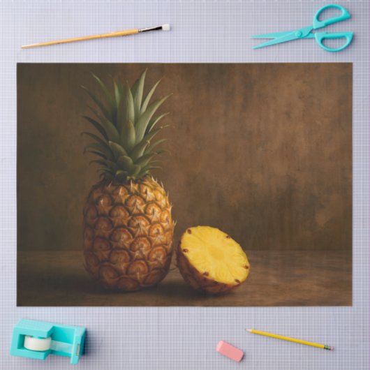 Pineapple & Slice Rustic Grunge Decoupage  Tissuepapier (Craft)