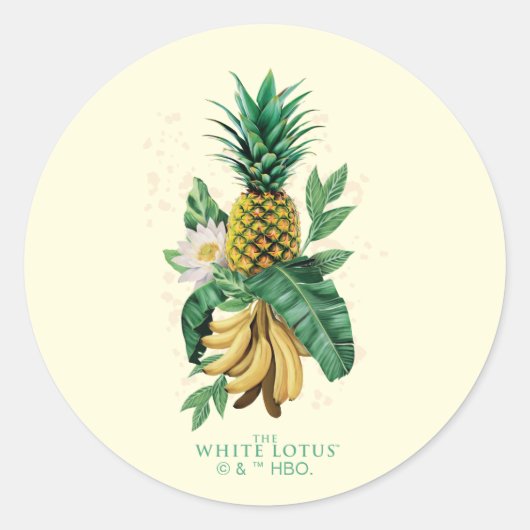 Pineapple Suite bij de Witte Lotus Ronde Sticker (Voorkant)