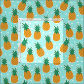 Pineapple Summer Aqua Polka Dot Fabric Stof (Delen)