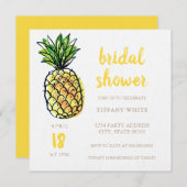 Pineapple Summer Bridal Shower-uitnodiging Kaart (Voorkant / Achterkant)