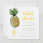 Pineapple Summer Bridal Shower-uitnodiging Kaart (Voorkant)