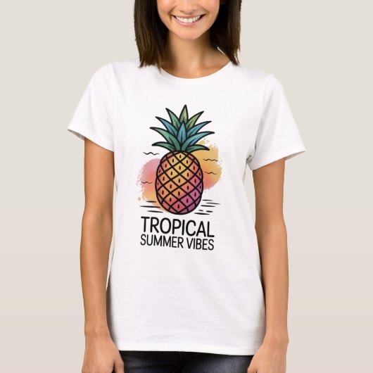 🍍 Pineapple Summer Vibes T-shirt | Tropical Tee (Voorkant)